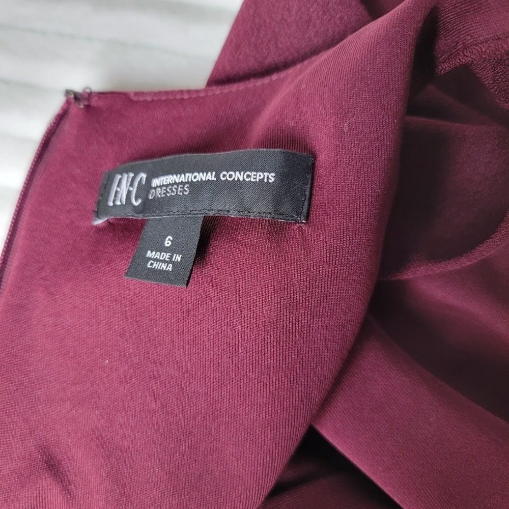 INC Jumpsuit Size 6 Sleeveless Maroon Tie Front Back Zip One Piece Pantsuit Luxe - Picture 7 of 8